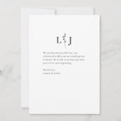 Monogram Weddenschap met fotoscript Bedankkaart (Achterkant)