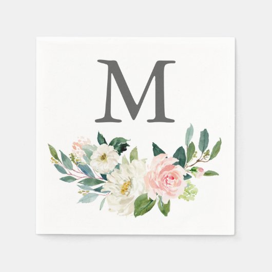 Monogram Weddenschap Napkin Cocktail Napkin Servet (Voorkant)