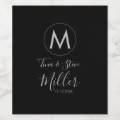 Monogram Weddenschap Ontvangst sjabloon etiket wij (Enkel label)