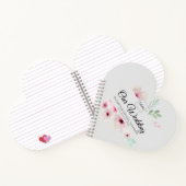 Monogram Weddenschap Pink Pink Blush Floral Notitieboek (Binnen)