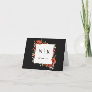 Monogram Weddenschap Poppy Wedding Bedankt