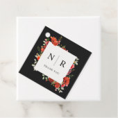 Monogram Weddenschap Poppy Wedding Bedankt Bedankjes Labels (In situ)