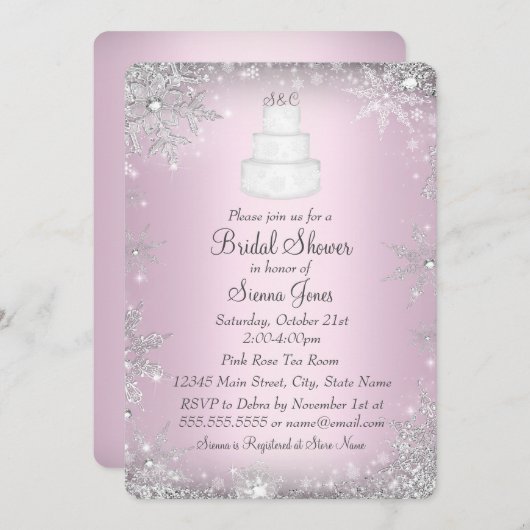 Monogram Weddenschap Roze Vrijgezellenfeest Noite Kaart (Voorkant / Achterkant)