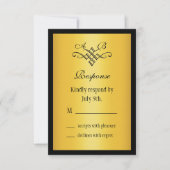 Monogram Weddenschap RSVP Gold (Voorkant)