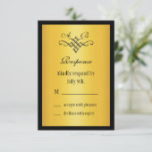Monogram Weddenschap RSVP Gold (Staand voorkant)
