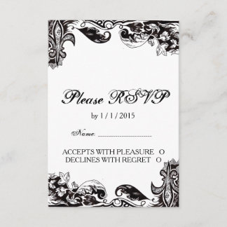 Monogram Weddenschap RSVP-kaart met RSVP Kaartje