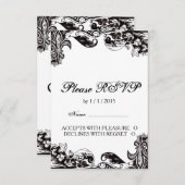 Monogram Weddenschap RSVP-kaart met RSVP Kaartje (Voorkant / Achterkant)