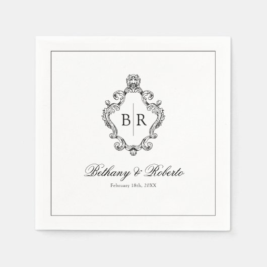  Monogram Weddenschap Servet (Voorkant)