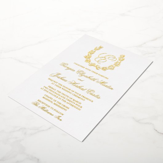 Monogram Weddenschap Uitnodiging (Gedraaid)