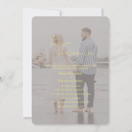 Monogram Weddenschap Uitnodiging (Achterkant)