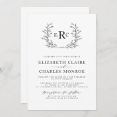 Monogram Weddenschap Uitnodiging (Voorkant / Achterkant)