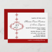 Monogram Weddenschap Uitnodiging (Voorkant / Achterkant)