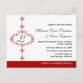 Monogram Weddenschap Uitnodiging (Voorkant)