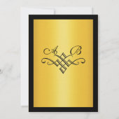 Monogram Weddenschap Uitnodiging in goud (Achterkant)