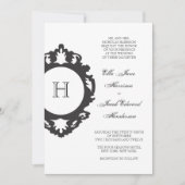 Monogram Weddenschap Uitnodiging Kool (Voorkant)