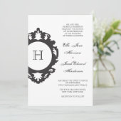 Monogram Weddenschap Uitnodiging Kool (Staand voorkant)
