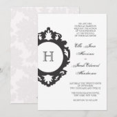 Monogram Weddenschap Uitnodiging Kool (Voorkant / Achterkant)