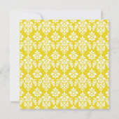 Monogram Weddenschap Uitnodigingen Geel Damask (Achterkant)