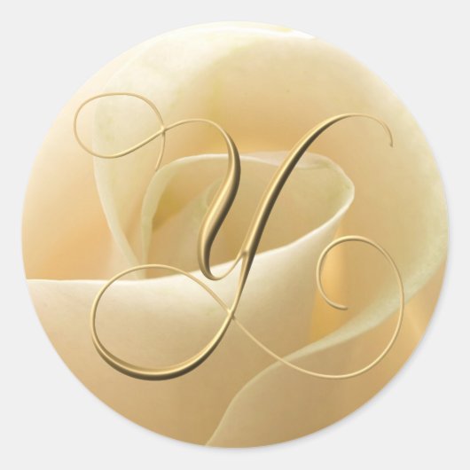 Monogram Weddenschappen - brief Y Ronde Sticker (Voorkant)