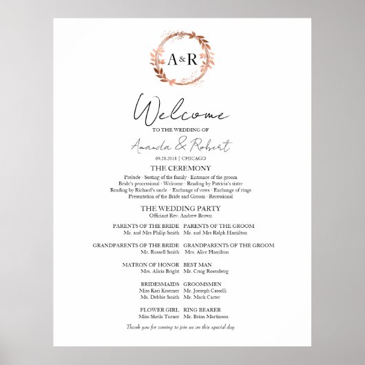 Monogram Weddenschappen Programma Ondertekening Sc Poster (Voorkant)