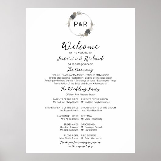 Monogram Weddenschappen Programma Poster (Voorkant)