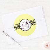Monogram Weddenschappen Uitnodigingen & cadeaus Ronde Sticker (Envelop)