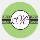 Monogram Weddenschappen Uitnodigingen & cadeaus Ronde Sticker (Voorkant)
