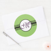 Monogram Weddenschappen Uitnodigingen & cadeaus Ronde Sticker (Envelop)