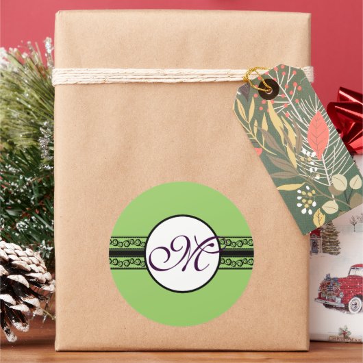 Monogram Weddenschappen Uitnodigingen & cadeaus Ronde Sticker (Feestdagen)