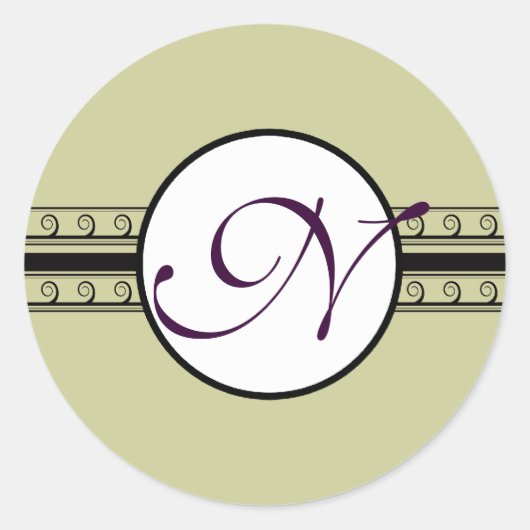 Monogram Weddenschappen Uitnodigingen & cadeaus Ronde Sticker (Voorkant)