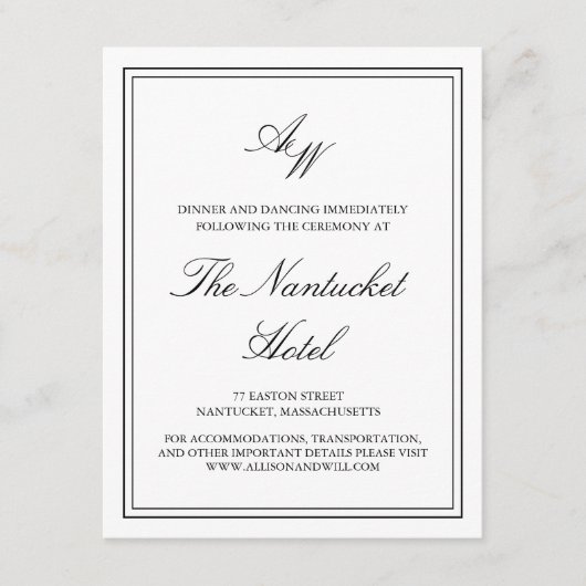 Monogram Weddenschapskaart Informatiekaartje (Voorkant)