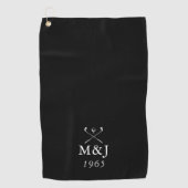 Monogram Wedding Anniversary Date Golfhanddoek (Voorkant)