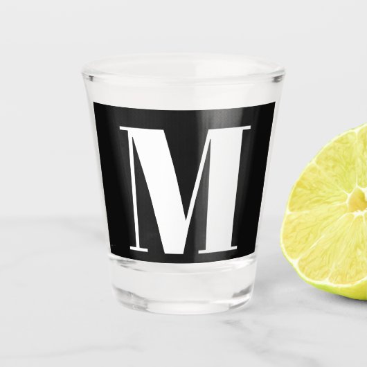 Monogram Wedding Bridal Shower Gift Party Favor Shot Glas (Voorkant)