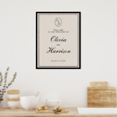 Monogram Wedding Classic Welcome Sign Poster (Keuken)