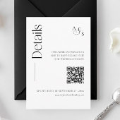 Monogram Wedding Details Website QR Code Informatiekaartje