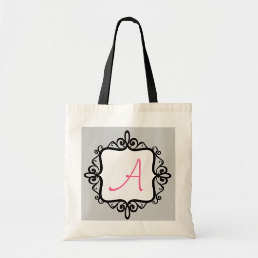 Monogram Wedding Favor Bag Tote Bag (Voorkant)
