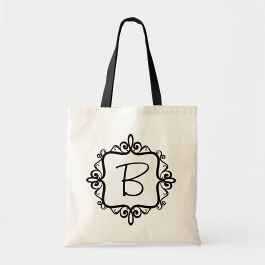 Monogram Wedding Favor Bag Tote Bag (Voorkant)