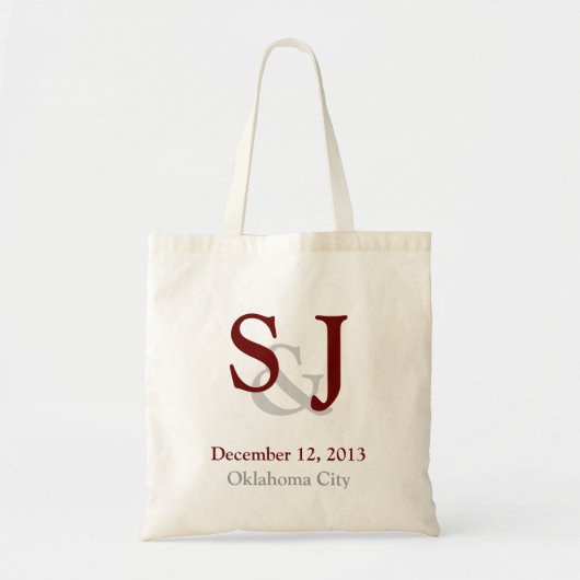 Monogram Wedding Guest Canvas tas Favor (Voorkant)