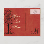 Monogram Wedding Heart Tree Save the Date Cards Aankondigingskaart (Achterkant)