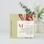 Monogram Wedding Invitaties Moderne Tulip Kaart (Staand voorkant)