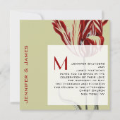Monogram Wedding Invitaties Moderne Tulip Kaart (Voorkant)