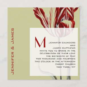 Monogram Wedding Invitaties Moderne Tulip Kaart