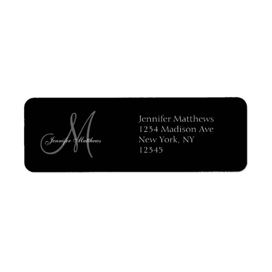 Monogram Wedding Invitation Return Address Labels (Voorkant)