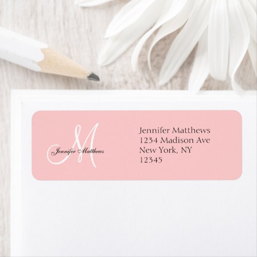 Monogram Wedding Invitation Return Address Labels (Insitu)