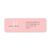 Monogram Wedding Invitation Return Address Labels (Voorkant)