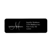 Monogram Wedding Invitation Return Address Labels (Voorkant)