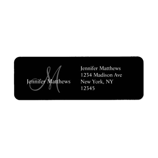 Monogram Wedding Invitation Return Address Labels (Voorkant)
