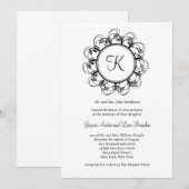 Monogram Wedding Invitation (wit) Kaart (Voorkant / Achterkant)