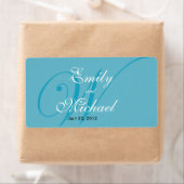 Monogram Wedding Labels - Turquoise (Insitu)