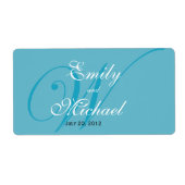 Monogram Wedding Labels - Turquoise (Voorkant)